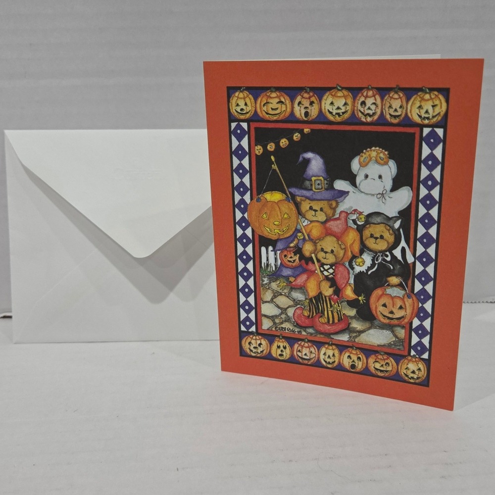 Vintage Lucy & Me Halloween Greeting Card Teddy Bear Witch Lucy Rigg Current Inc